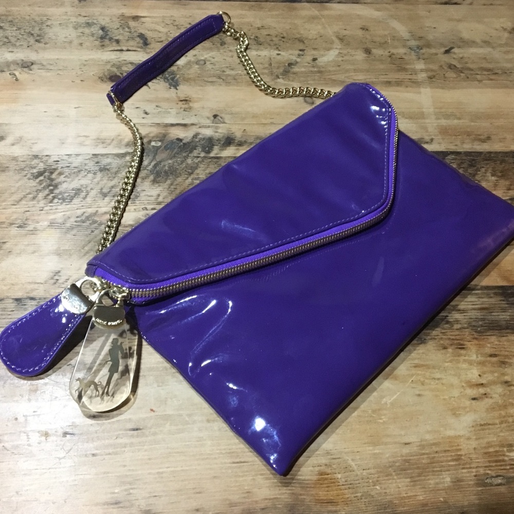 HENRI BENDEL Asymmetrical Leather Clutch Purse